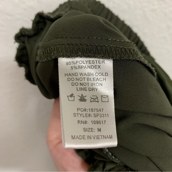 Shinestar Forest Green Windbreaker Pull On Jogger Pants Size M - Picture 3 of 6